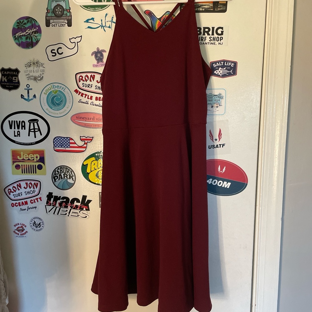 burgundy dress